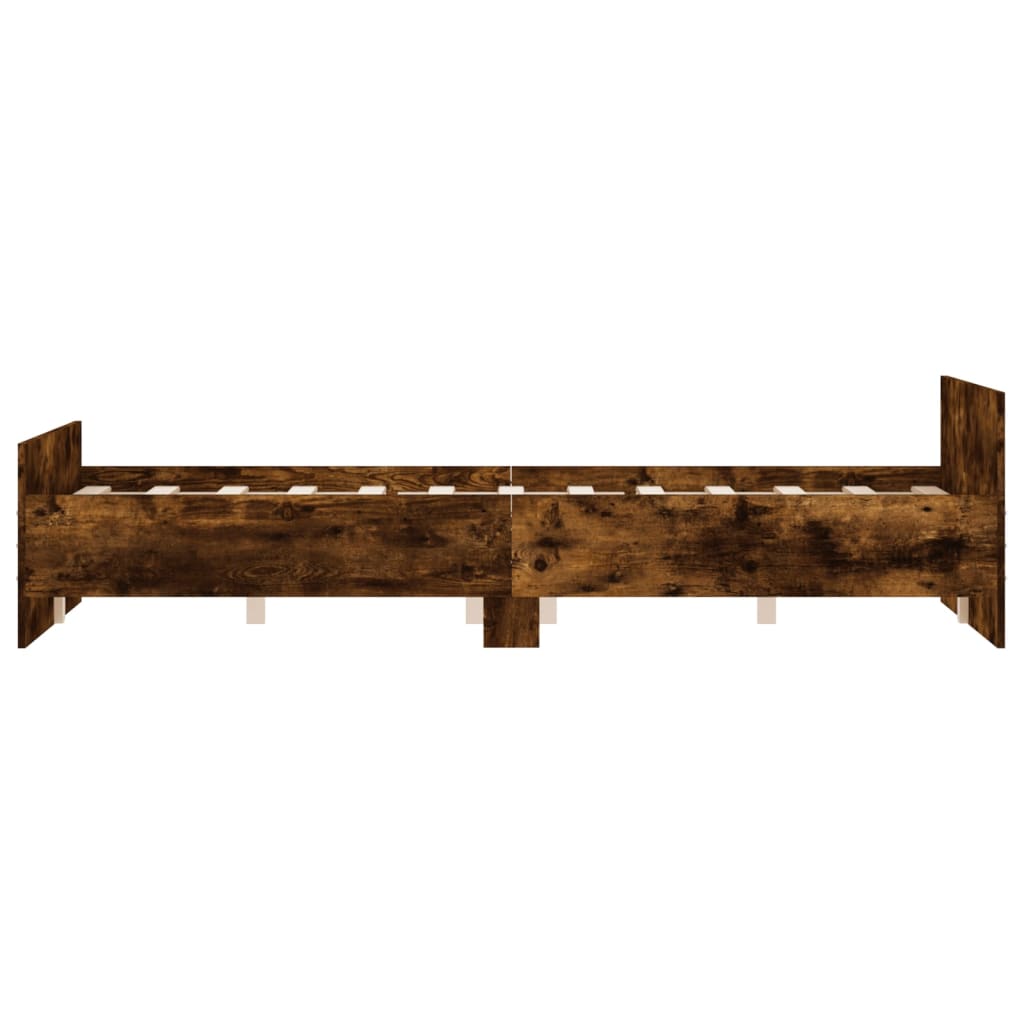 Bed Frame without Mattress Smoked Oak 140x190 cm