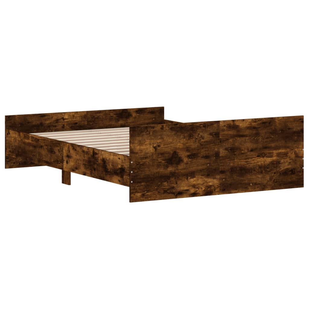 Bed Frame without Mattress Smoked Oak 140x190 cm