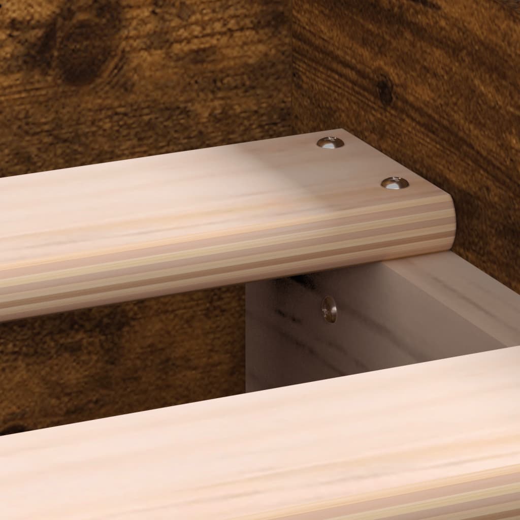 Bed Frame without Mattress Smoked Oak 140x190 cm