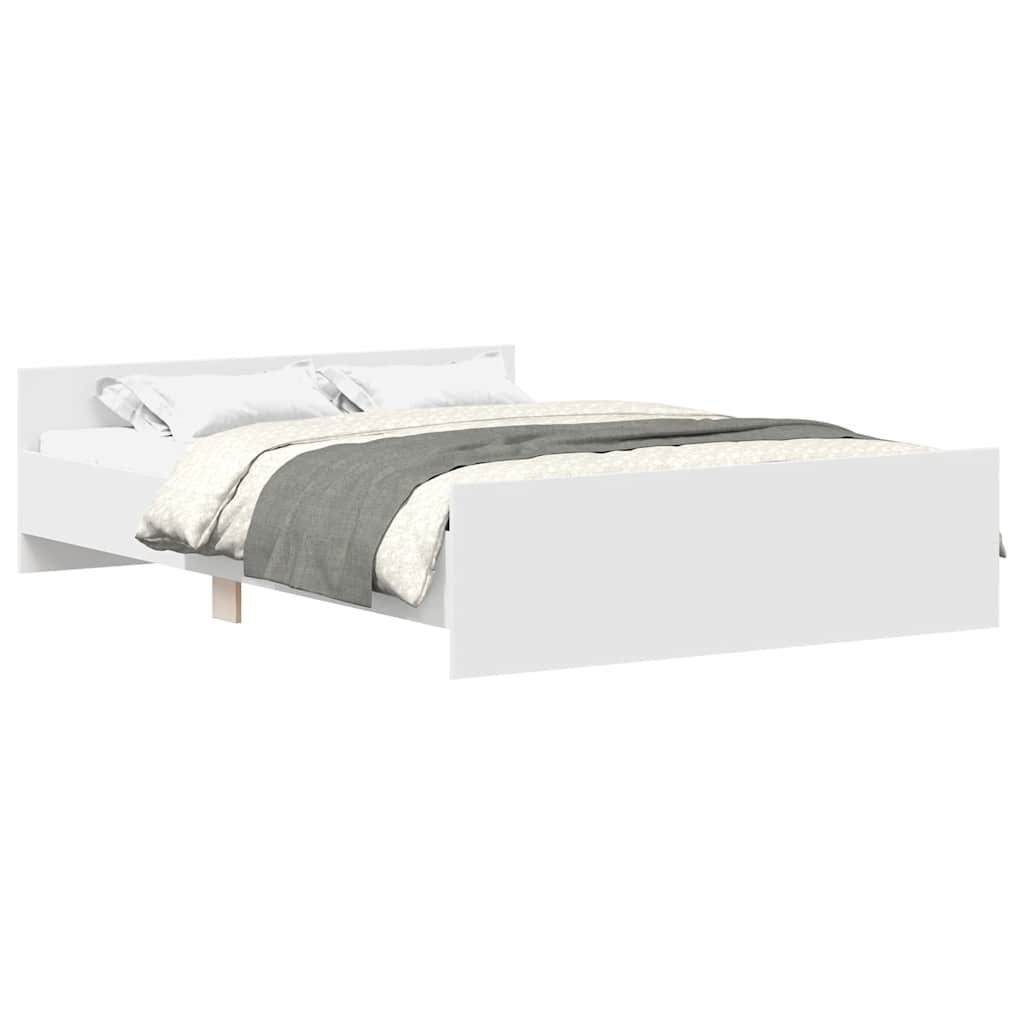 Modern Wooden Double Size 135cm Bed Frame Base With Headboard & Footboard
