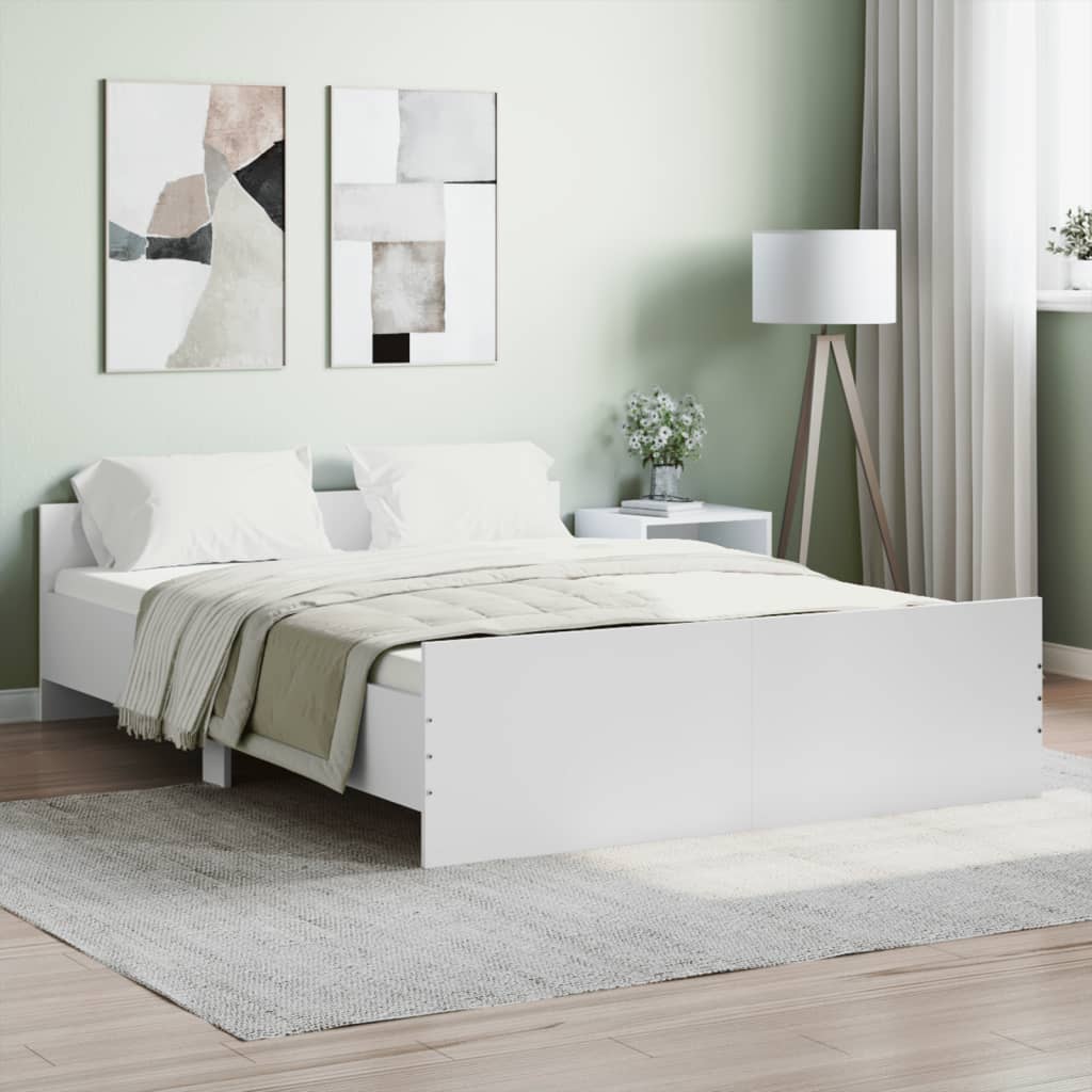 Bed Frame without Mattress White 135x190 cm Double