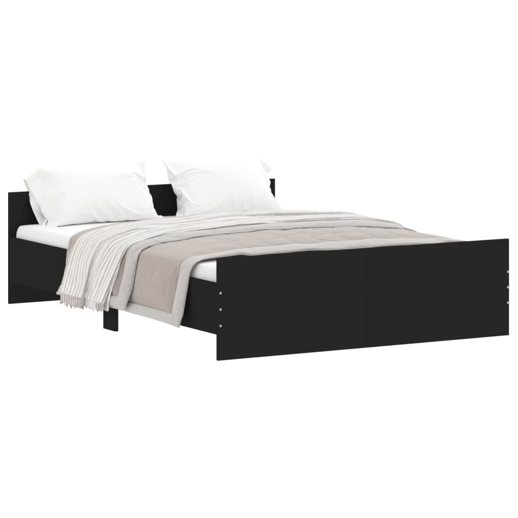 Modern Wooden Double Size 135cm Bed Frame Base With Headboard & Footboard