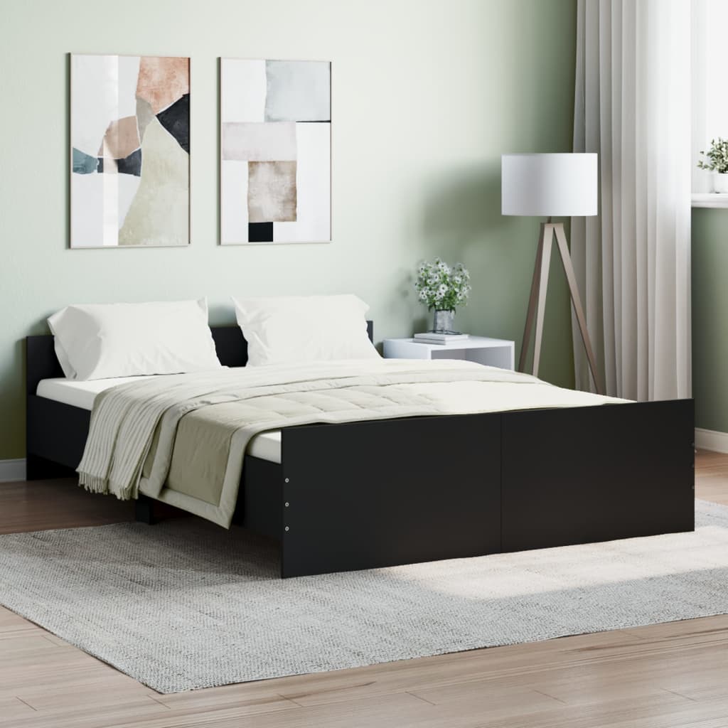 Bed Frame without Mattress Black 135x190 cm Double