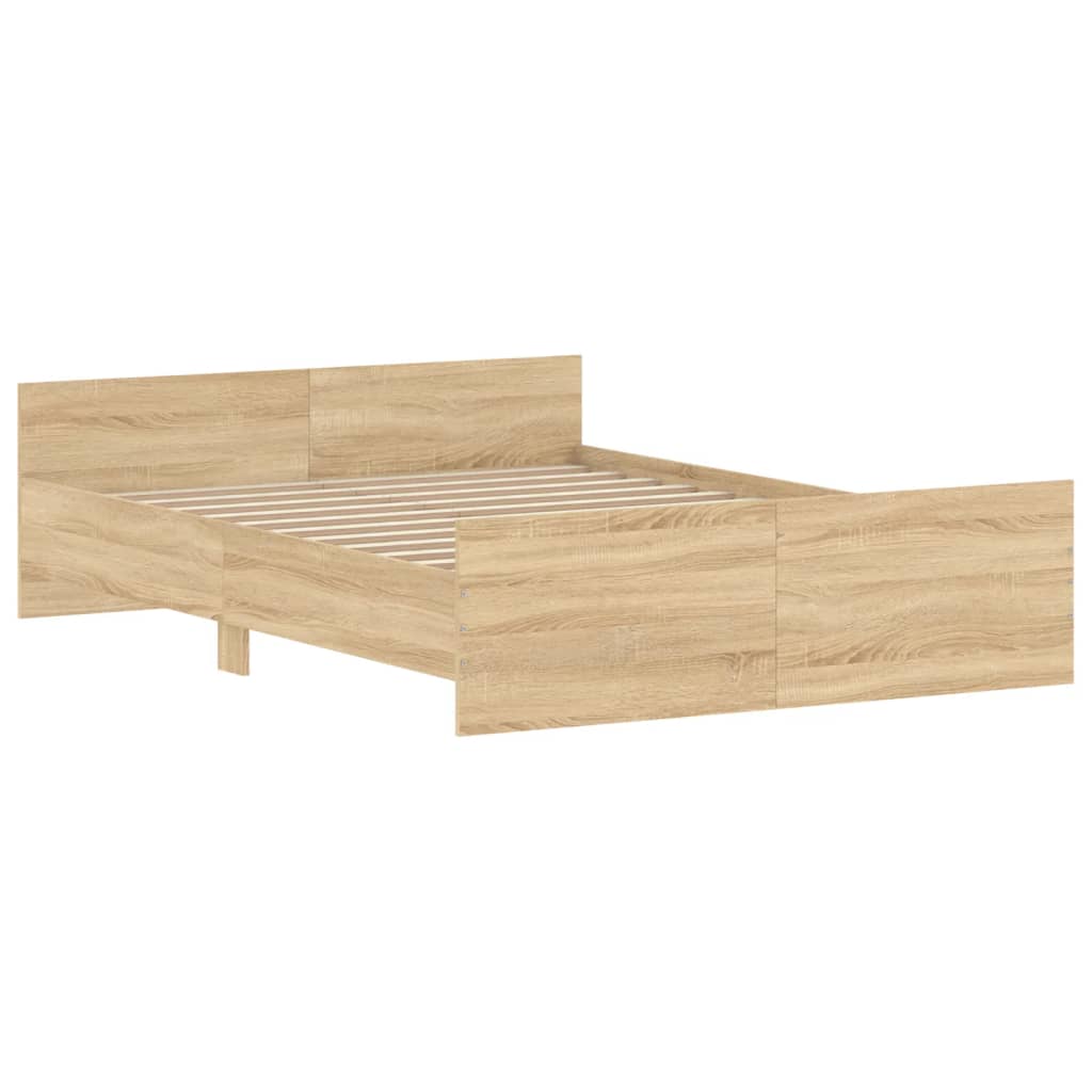 Modern Wooden Double Size 135cm Bed Frame Base With Headboard & Footboard