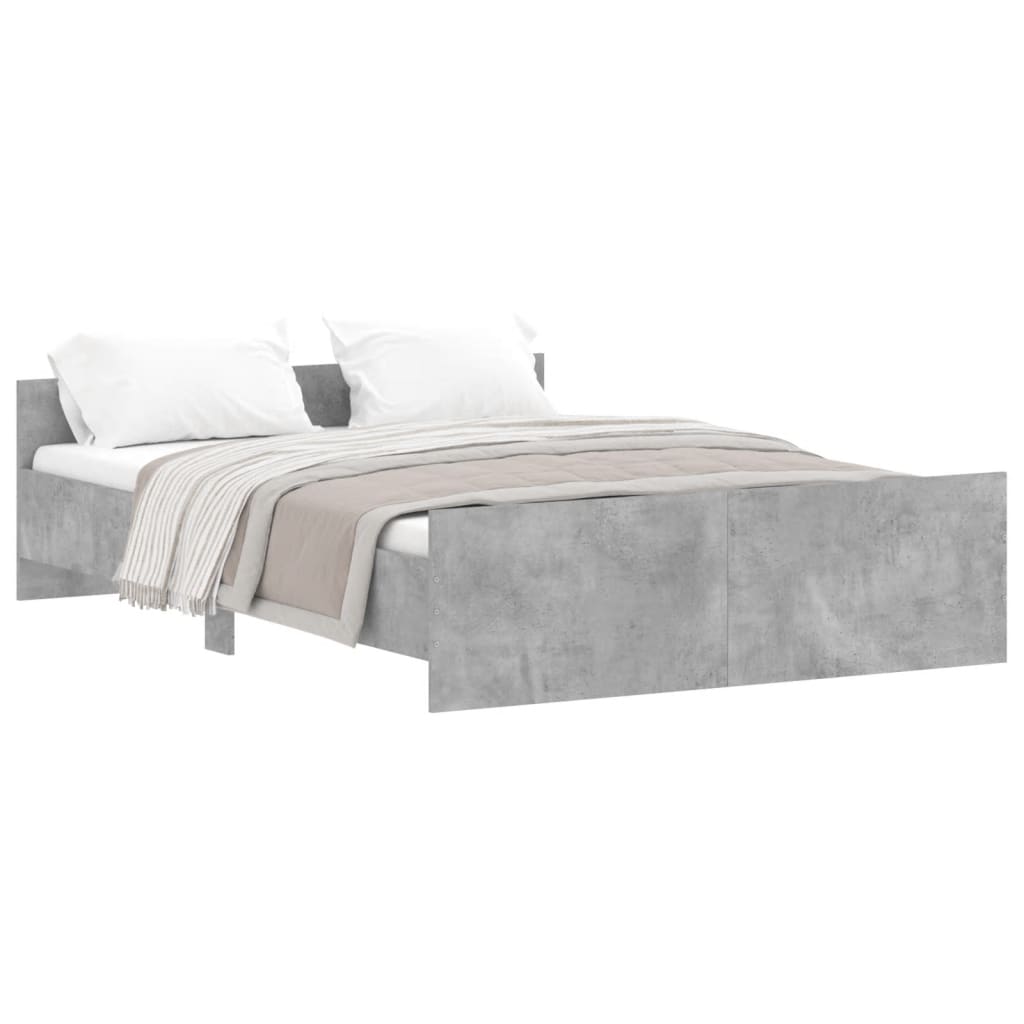 Modern Wooden Double Size 135cm Bed Frame Base With Headboard & Footboard