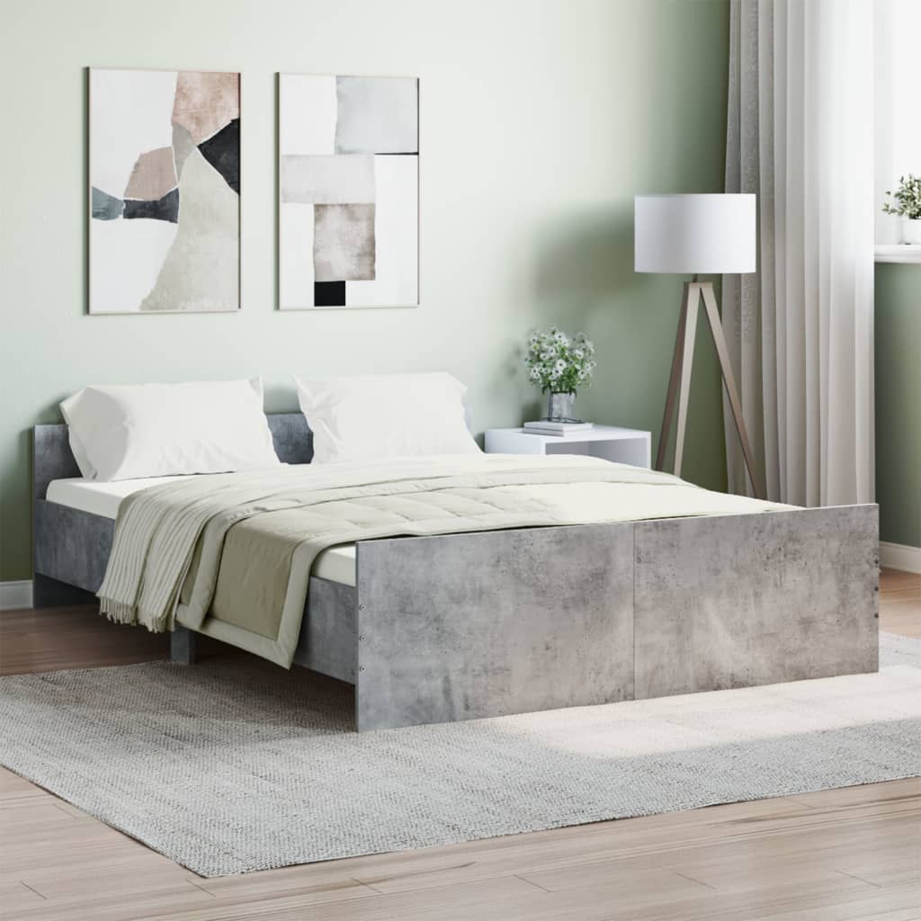Modern Wooden Double Size 135cm Bed Frame Base With Headboard & Footboard