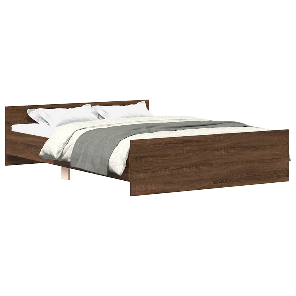 Modern Wooden Double Size 135cm Bed Frame Base With Headboard & Footboard