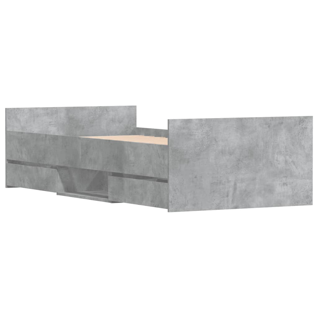 Bed Frame without Mattress Concrete Grey 90x200 cm