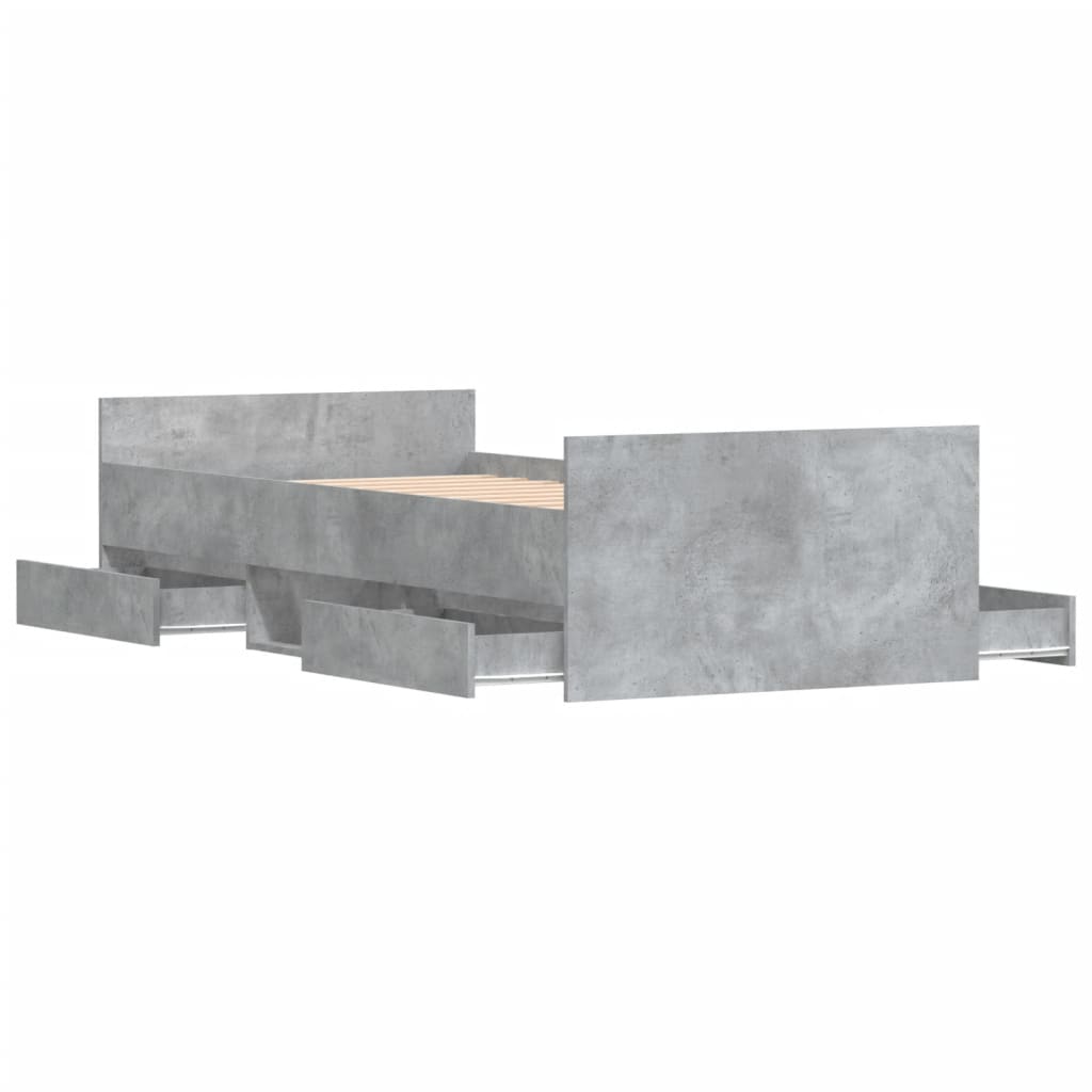 Bed Frame without Mattress Concrete Grey 90x200 cm