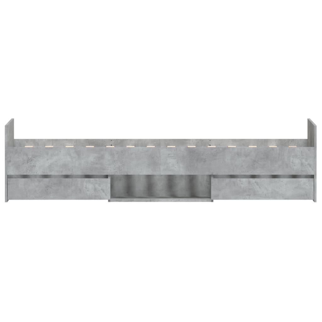 Bed Frame without Mattress Concrete Grey 90x200 cm