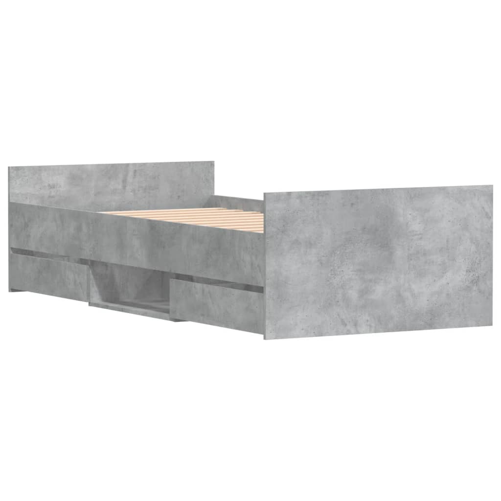 Bed Frame without Mattress Concrete Grey 90x200 cm