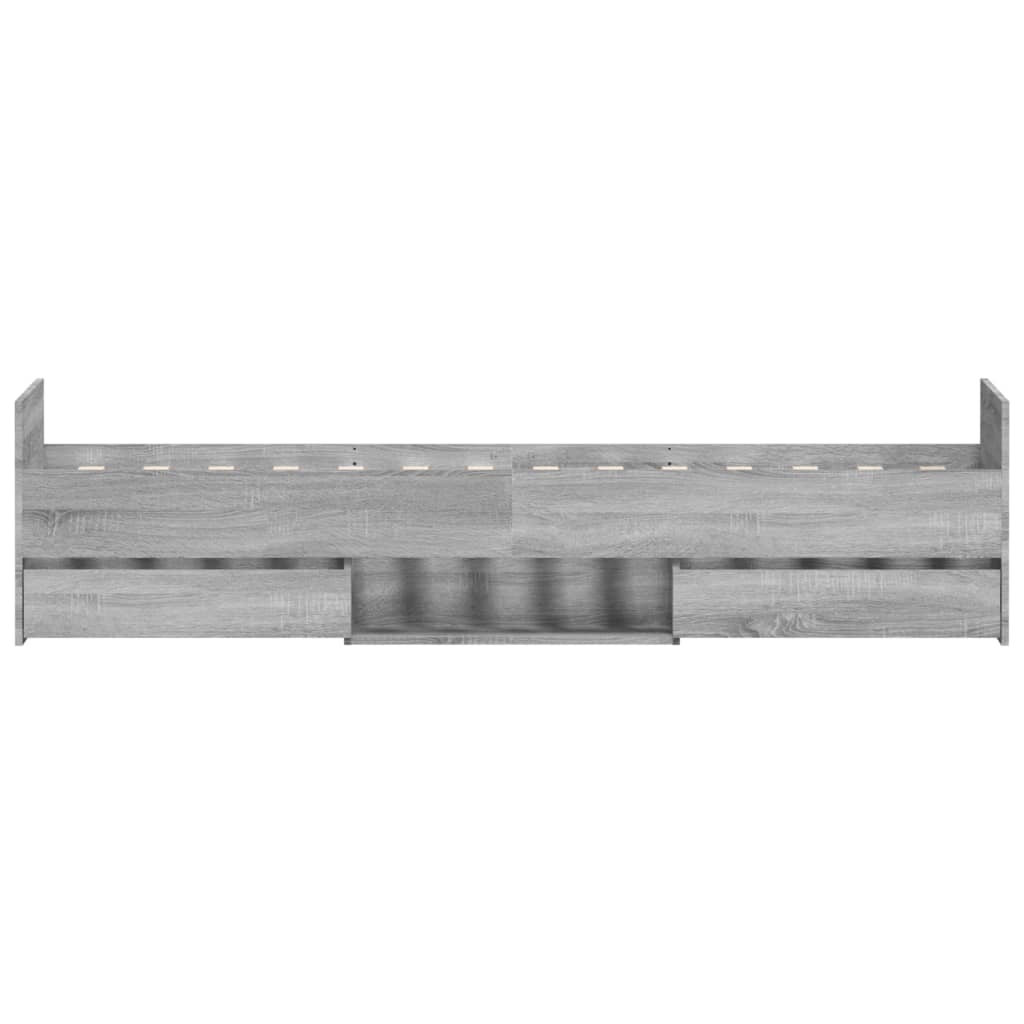 Bed Frame without Mattress Grey Sonoma 90x200 cm