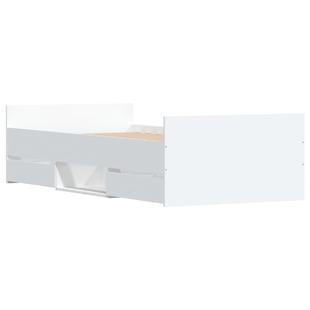 Modern Wooden Single Size 90cm Bed Frame Base With Storage Drawers Wood Beds