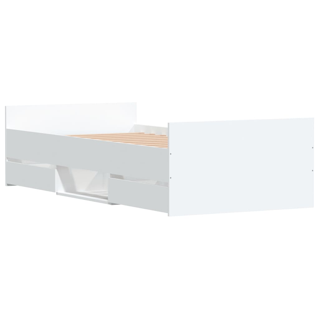 Modern Wooden Single Size 90cm Bed Frame Base With Storage Drawers Wood Beds