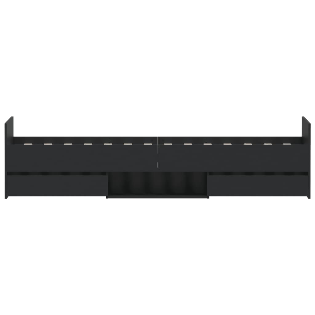 Modern Wooden Single Size 90cm Bed Frame Base With Storage Drawers Wood Beds