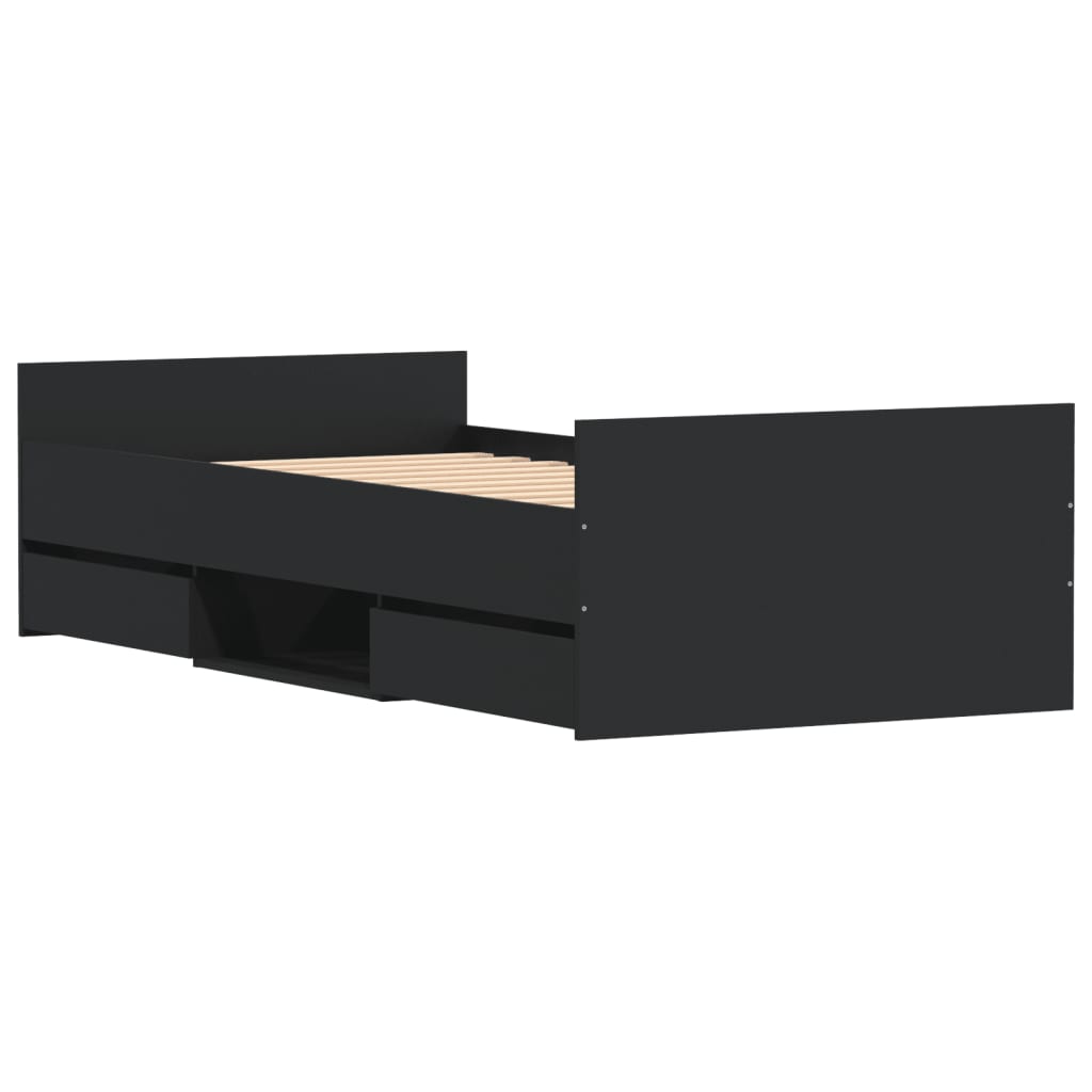 Bed Frame without Mattress Black 90x190 cm Single