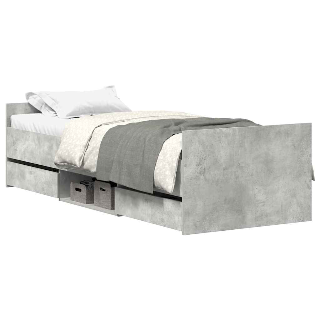Modern Wooden Single Size 90cm Bed Frame Base With Storage Drawers Wood Beds
