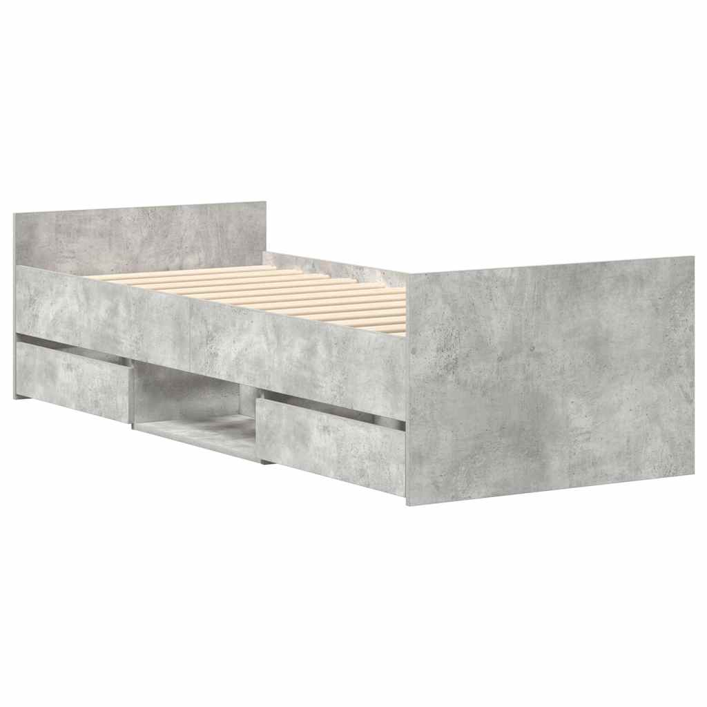 Modern Wooden Single Size 90cm Bed Frame Base With Storage Drawers Wood Beds