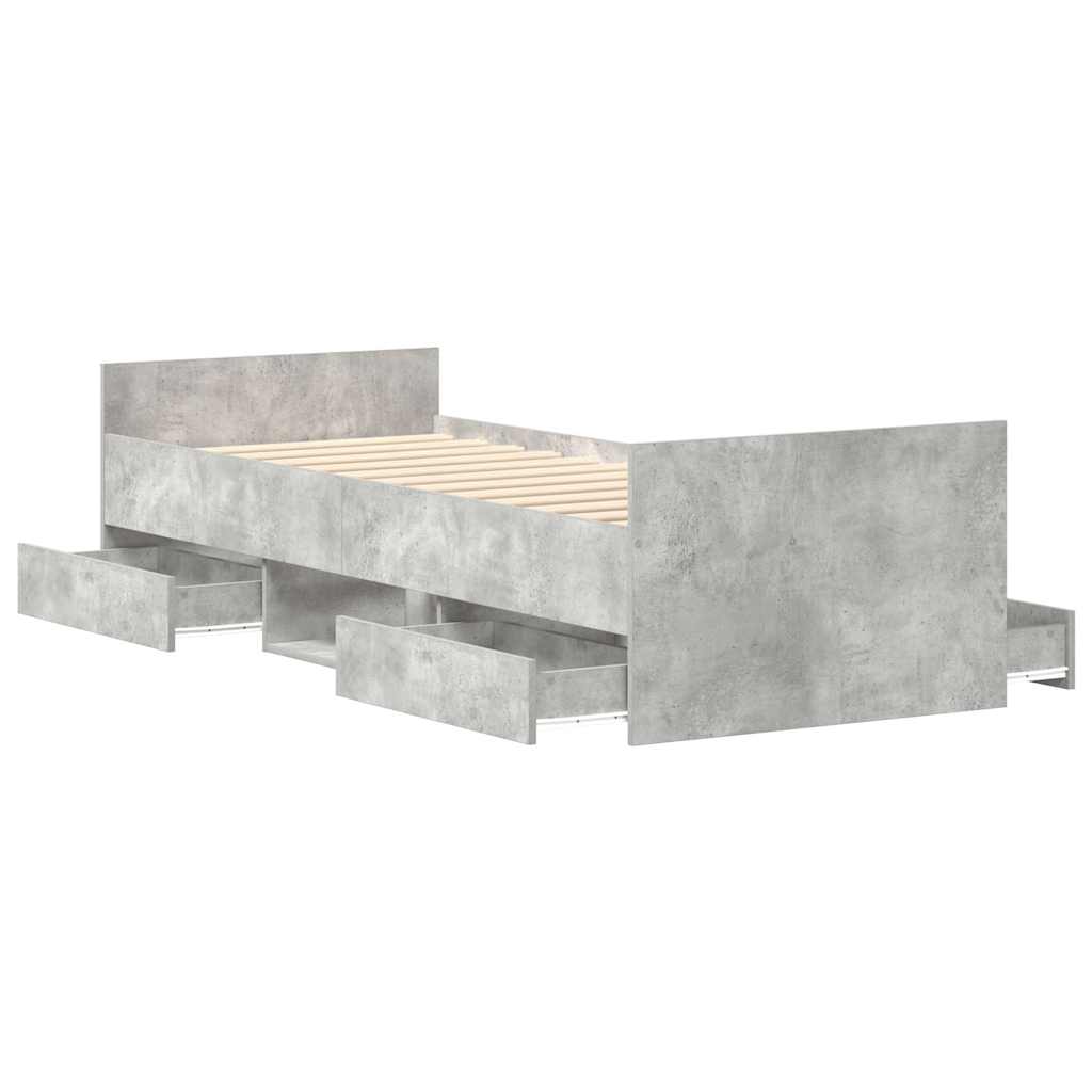 Modern Wooden Single Size 90cm Bed Frame Base With Storage Drawers Wood Beds