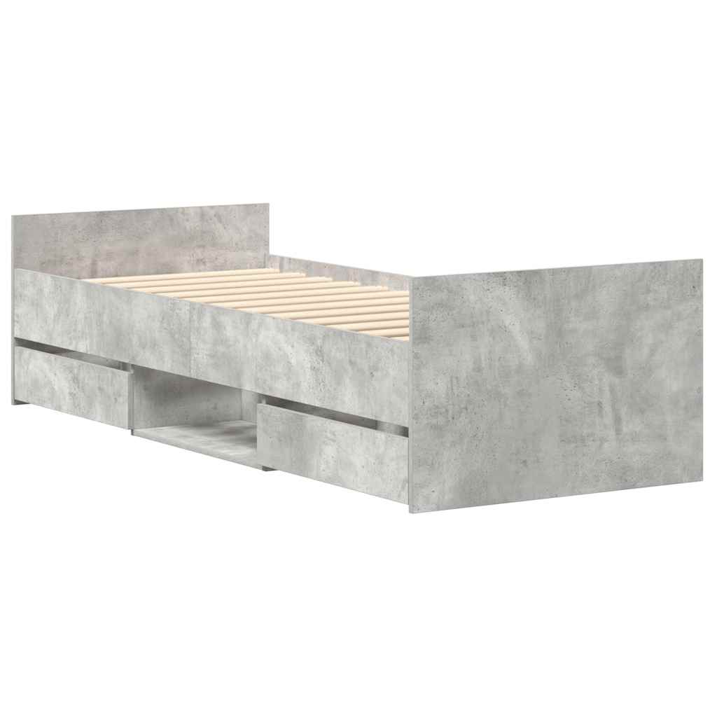 Modern Wooden Single Size 90cm Bed Frame Base With Storage Drawers Wood Beds