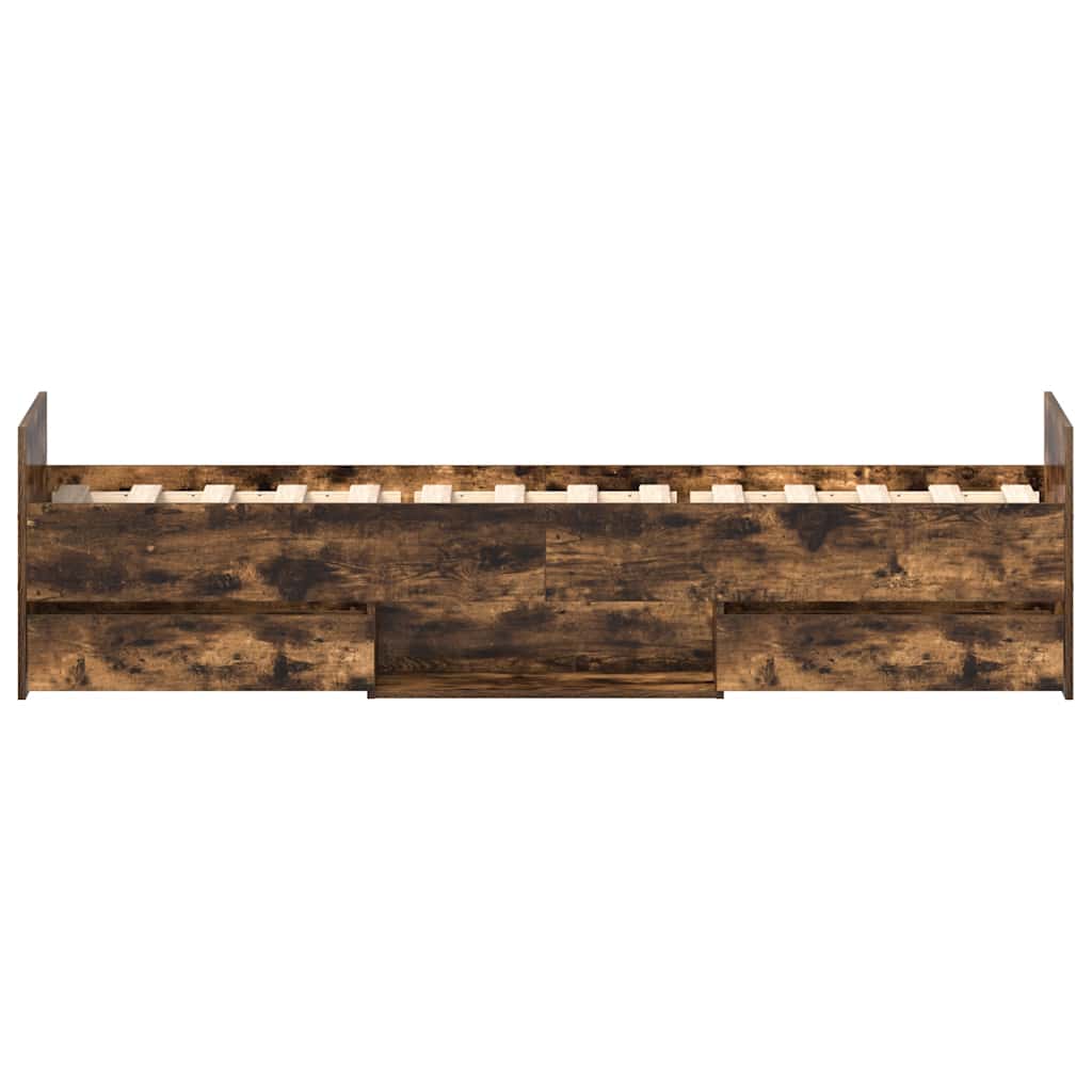 Modern Wooden Single Size 90cm Bed Frame Base With Storage Drawers Wood Beds