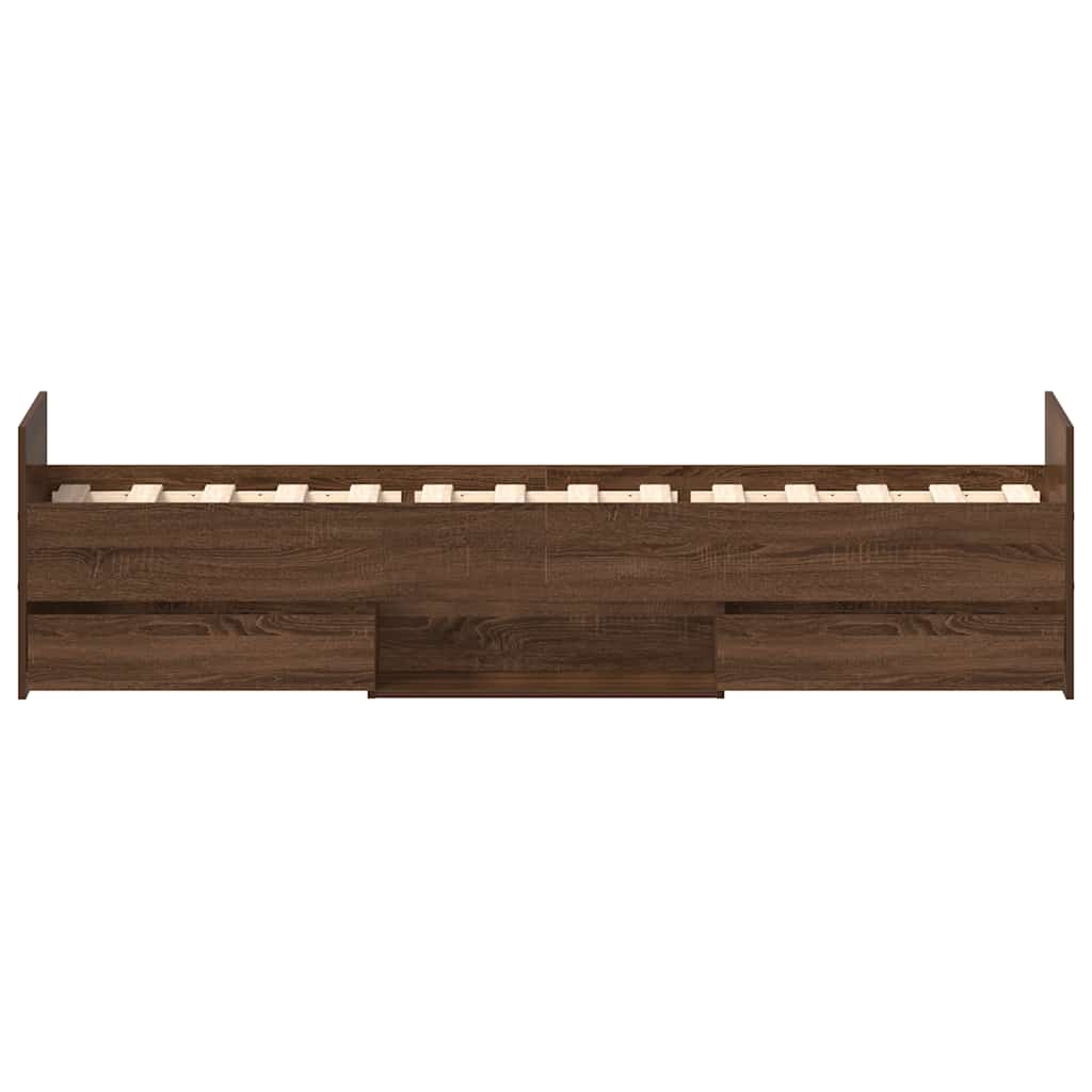 Modern Wooden Single Size 90cm Bed Frame Base With Storage Drawers Wood Beds