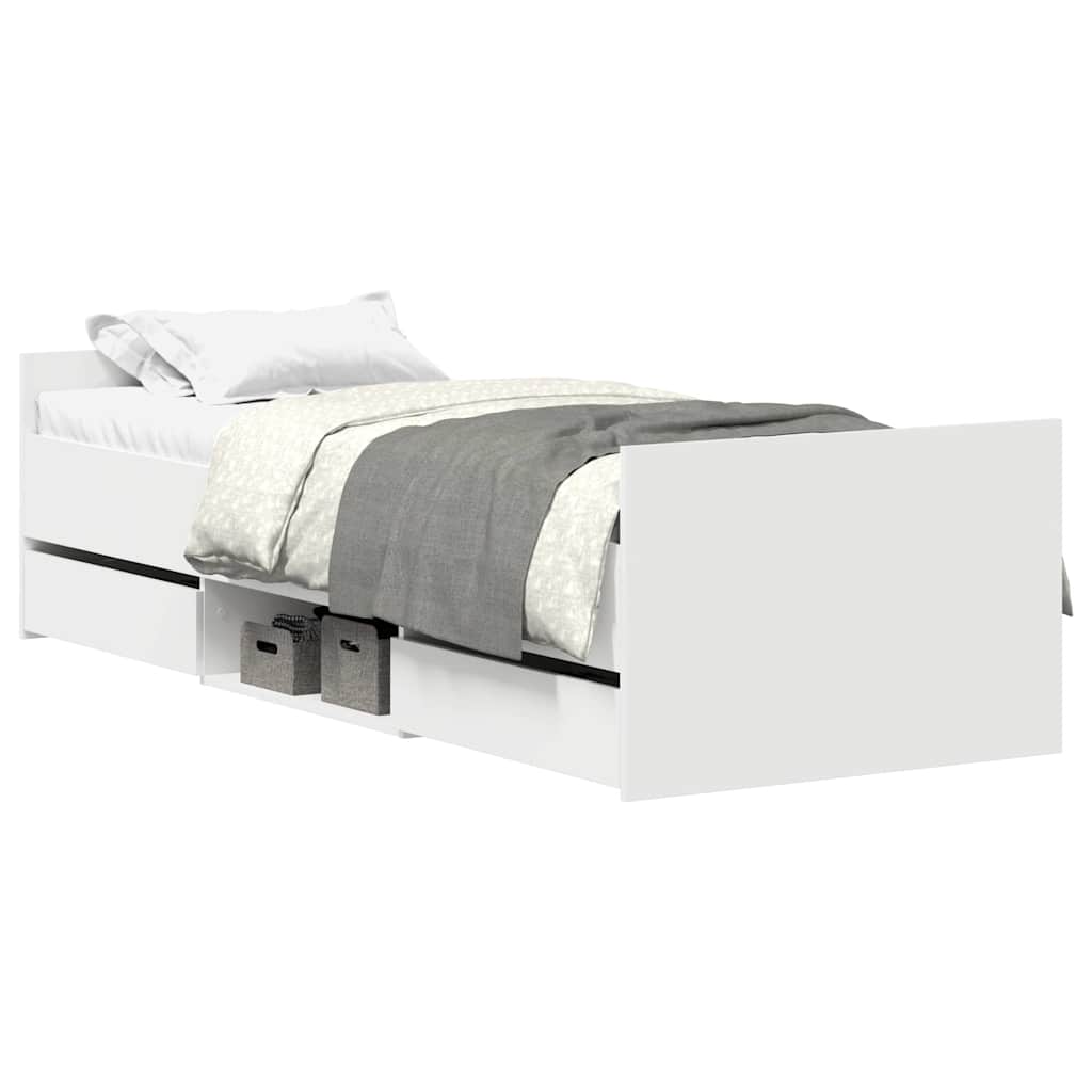 Bed Frame without Mattress White 75x190 cm Small Single
