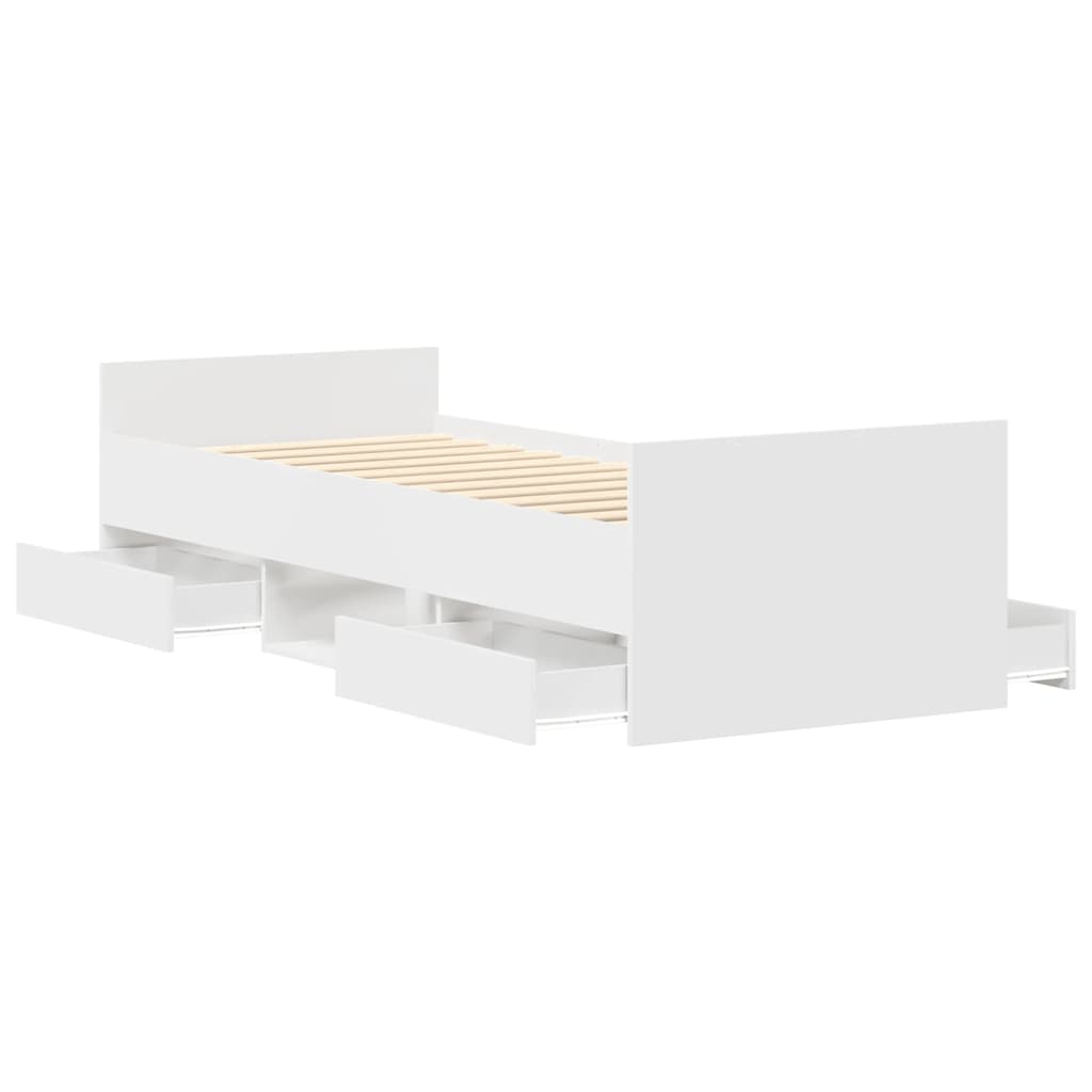 Bed Frame without Mattress White 75x190 cm Small Single