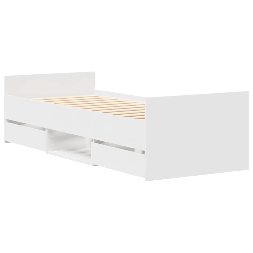 Bed Frame without Mattress White 75x190 cm Small Single