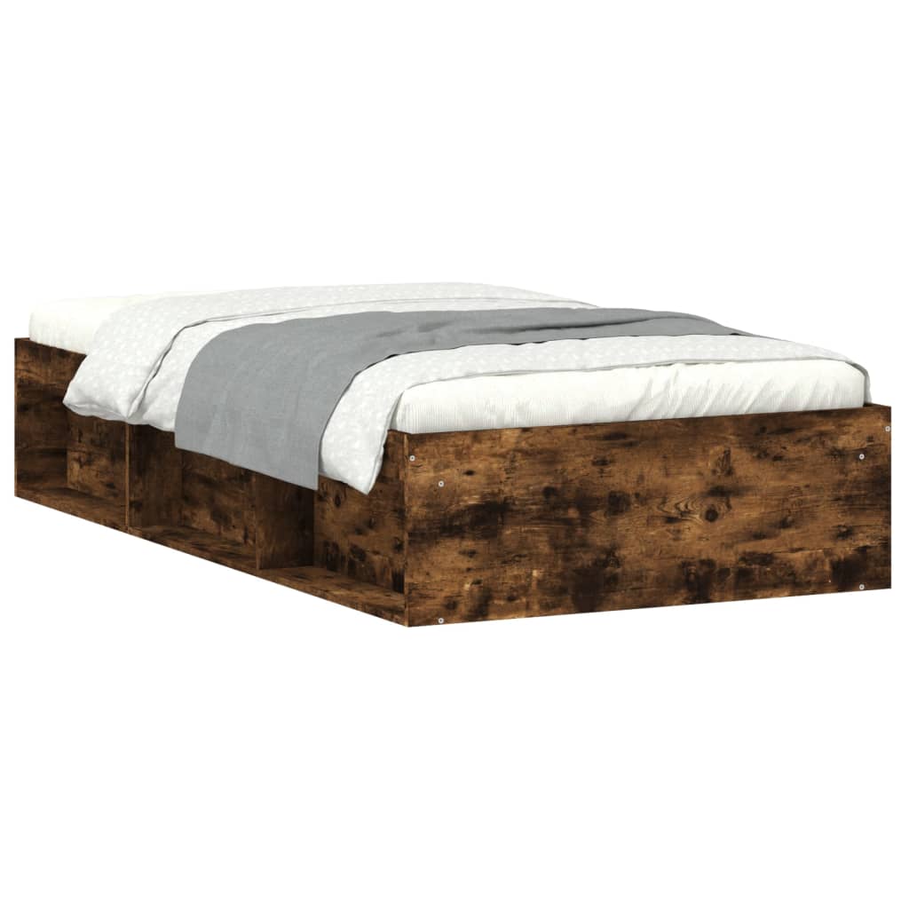 Bed Frame without Mattress Smoked Oak 90x200 cm