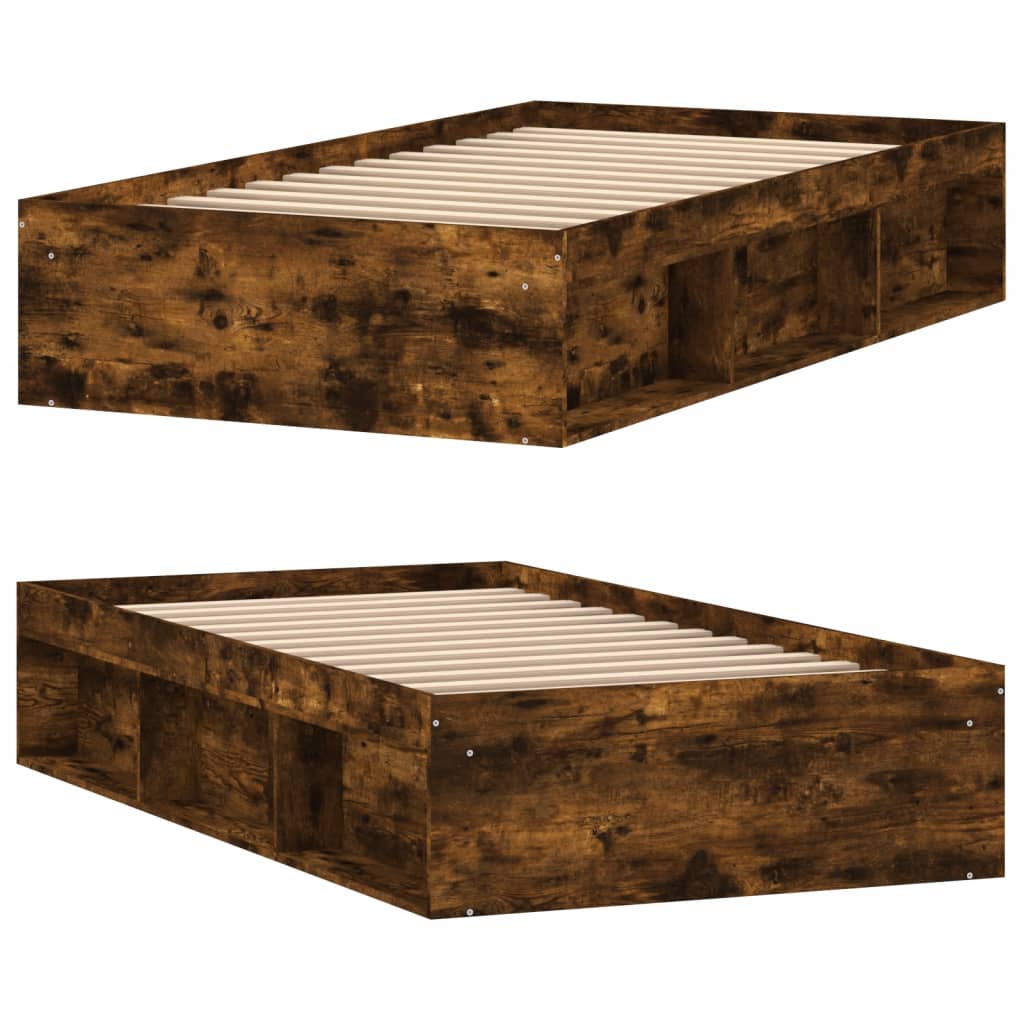 Bed Frame without Mattress Smoked Oak 90x200 cm