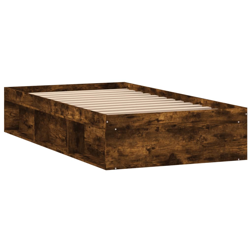 Bed Frame without Mattress Smoked Oak 90x200 cm