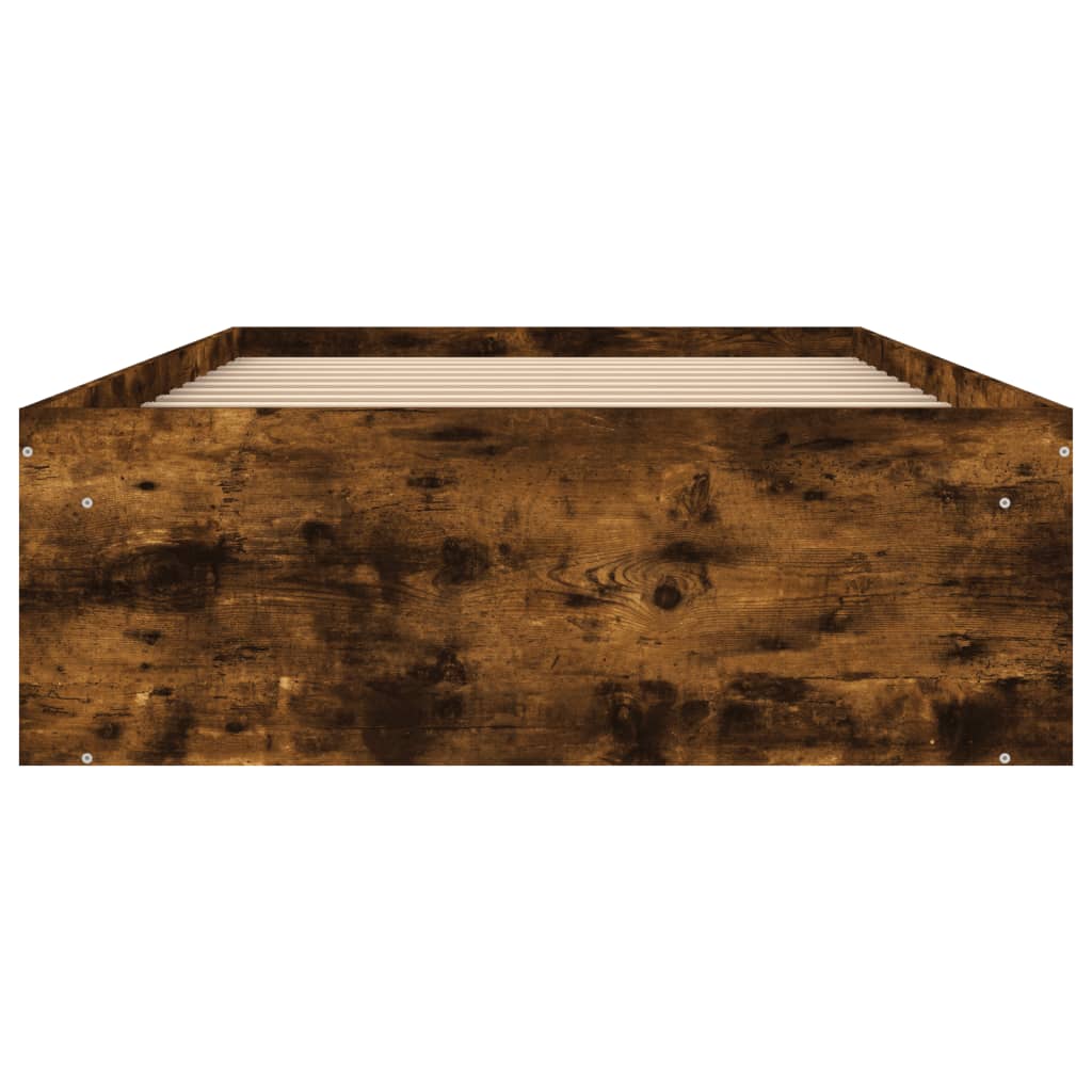 Bed Frame without Mattress Smoked Oak 90x200 cm