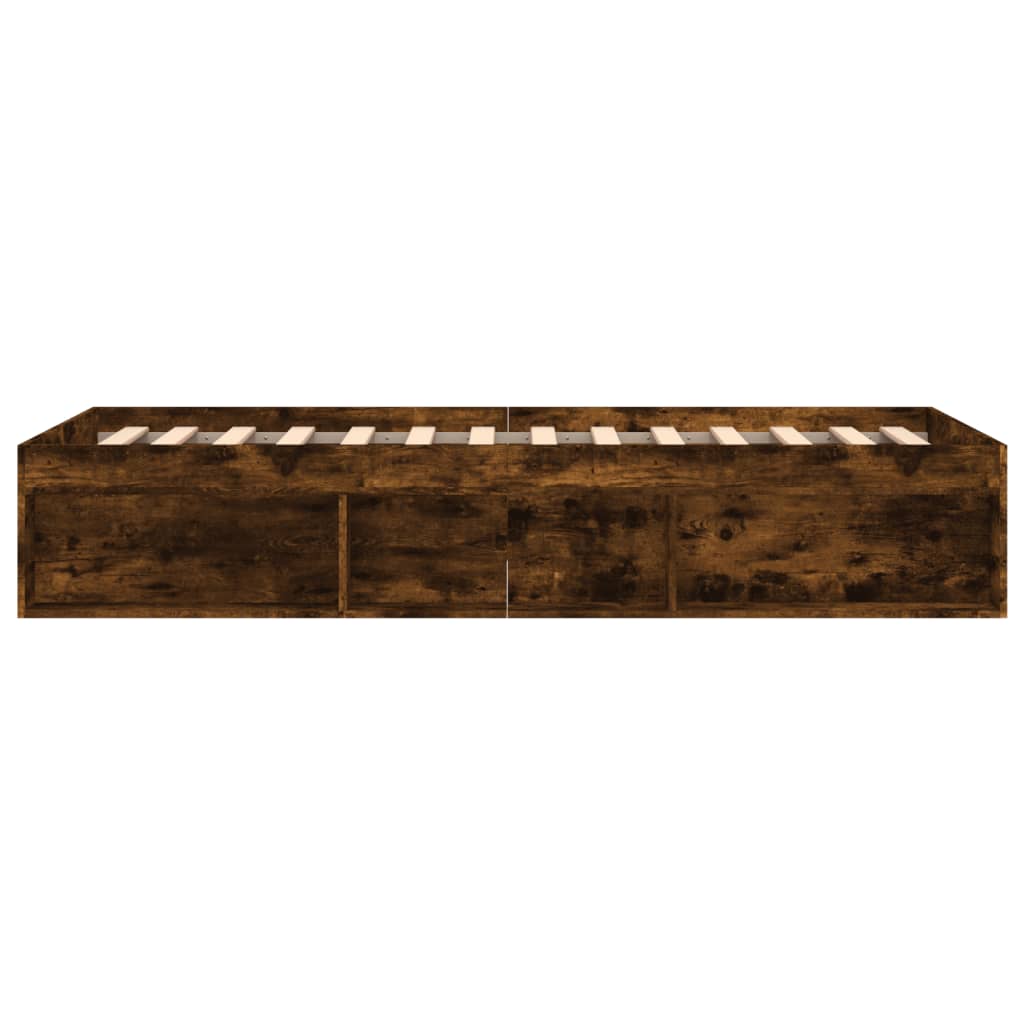 Bed Frame without Mattress Smoked Oak 90x200 cm
