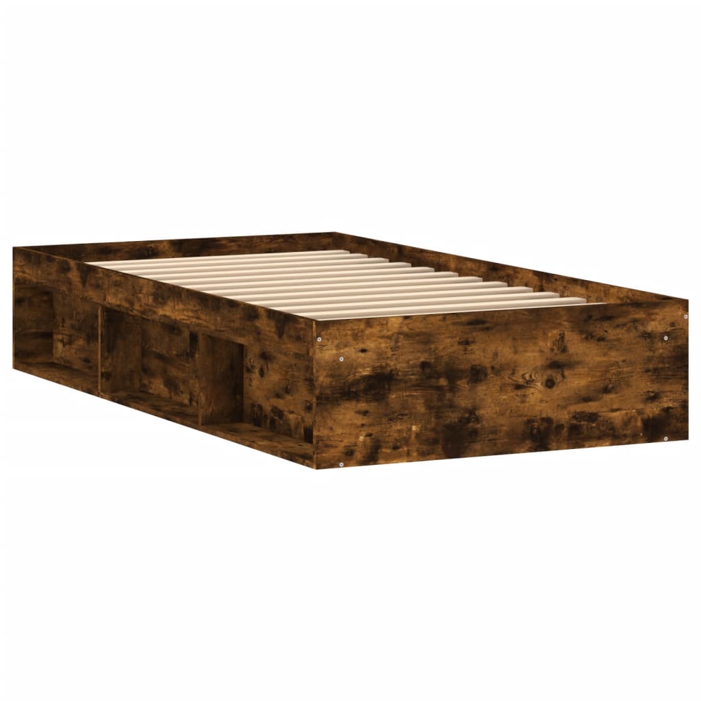 Bed Frame without Mattress Smoked Oak 90x200 cm