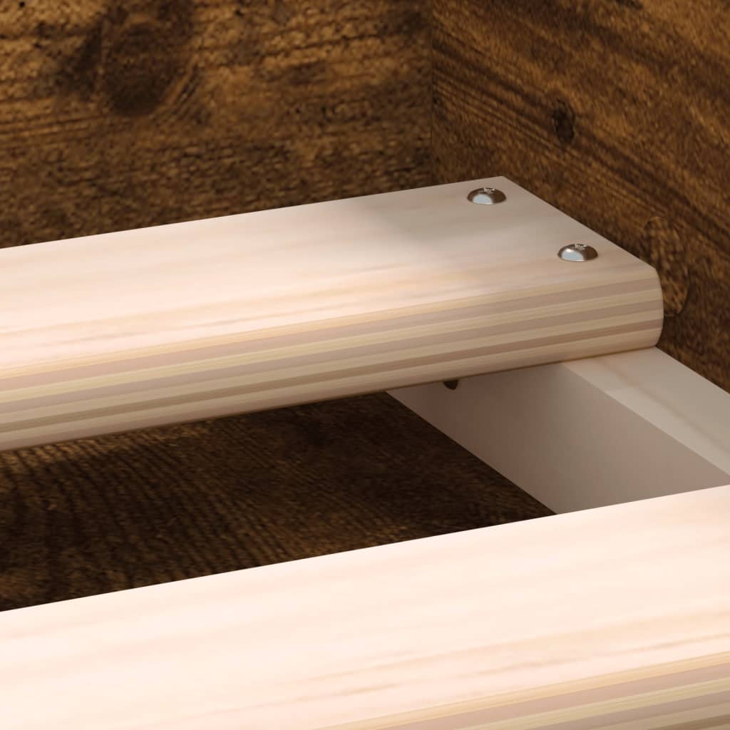Bed Frame without Mattress Smoked Oak 90x200 cm