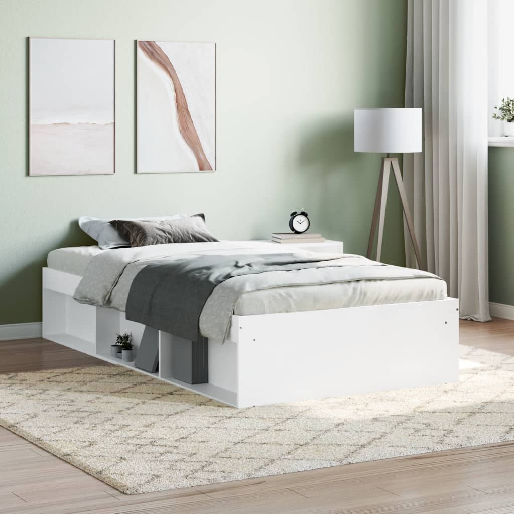 Bed Frame without Mattress White 100x200 cm