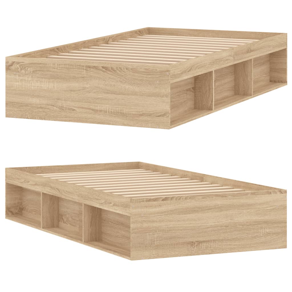 Bed Frame without Mattress Sonoma Oak 90x190 cm Single