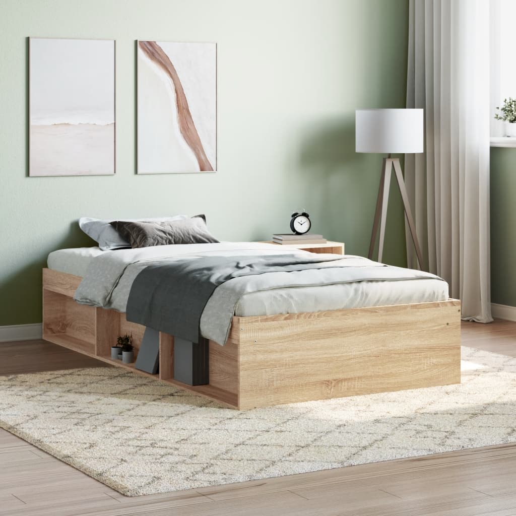 Bed Frame without Mattress Sonoma Oak 90x190 cm Single