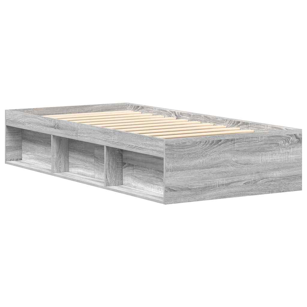 Bed Frame without Mattress Grey Sonoma 90x190 cm Single
