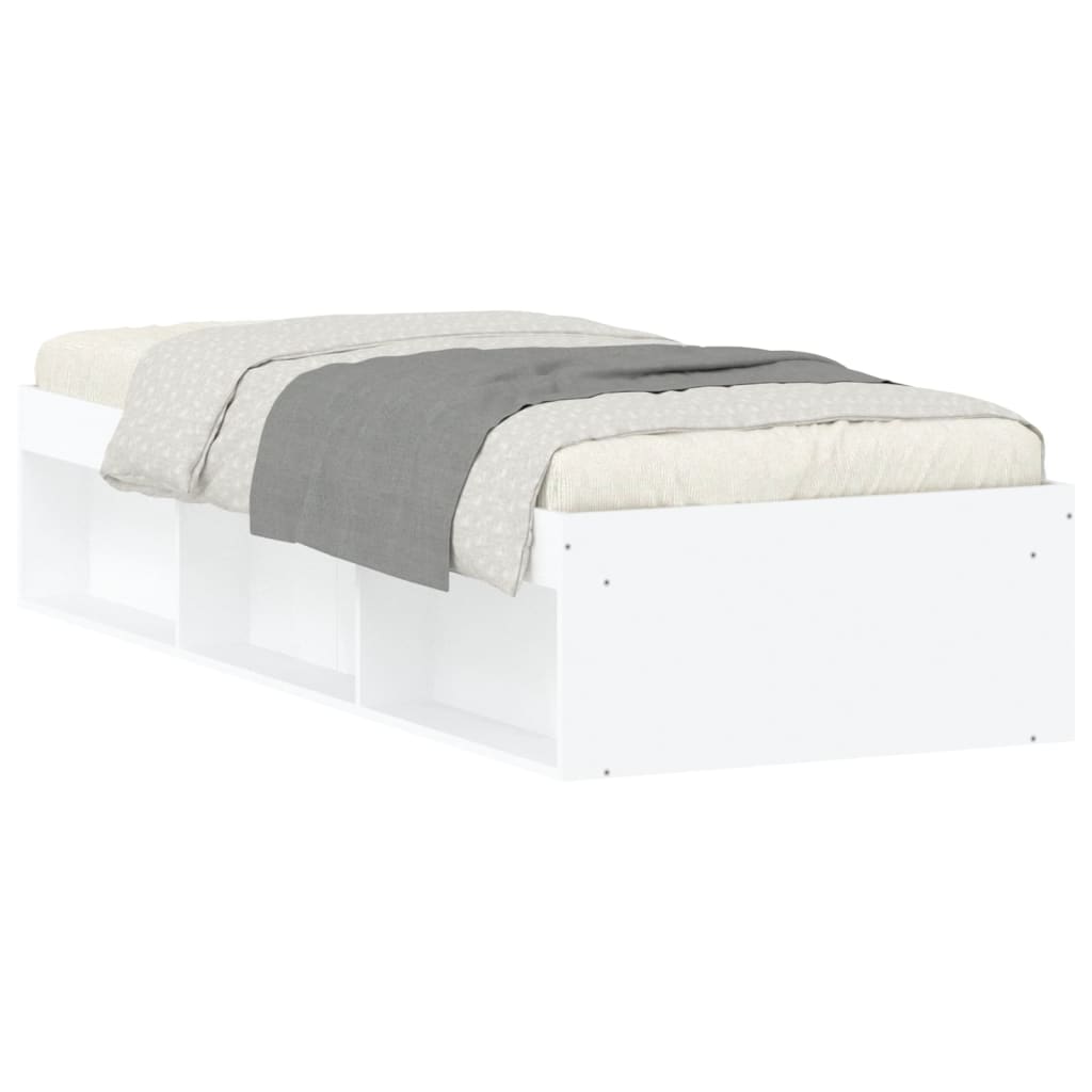 Bed Frame without Mattress White 75x190 cm Small Single Small Single