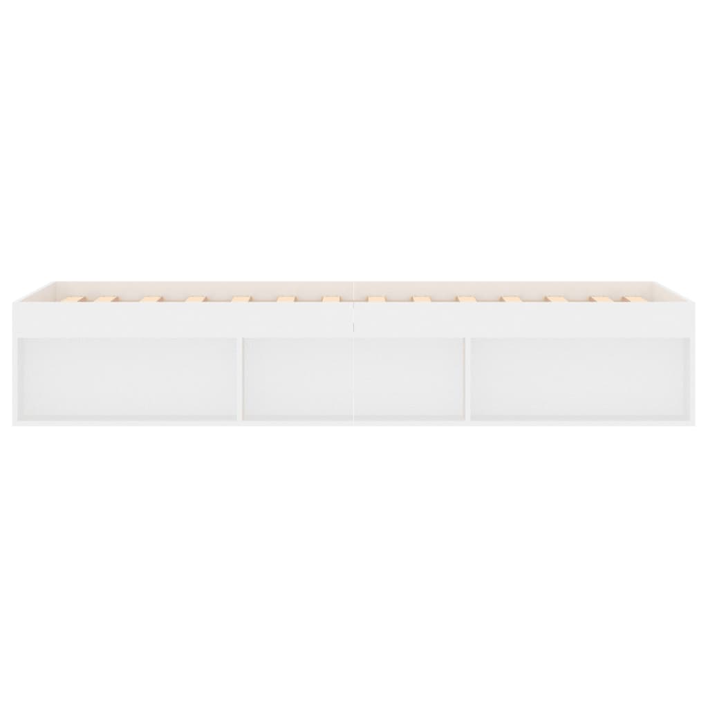 Bed Frame without Mattress White 75x190 cm Small Single Small Single