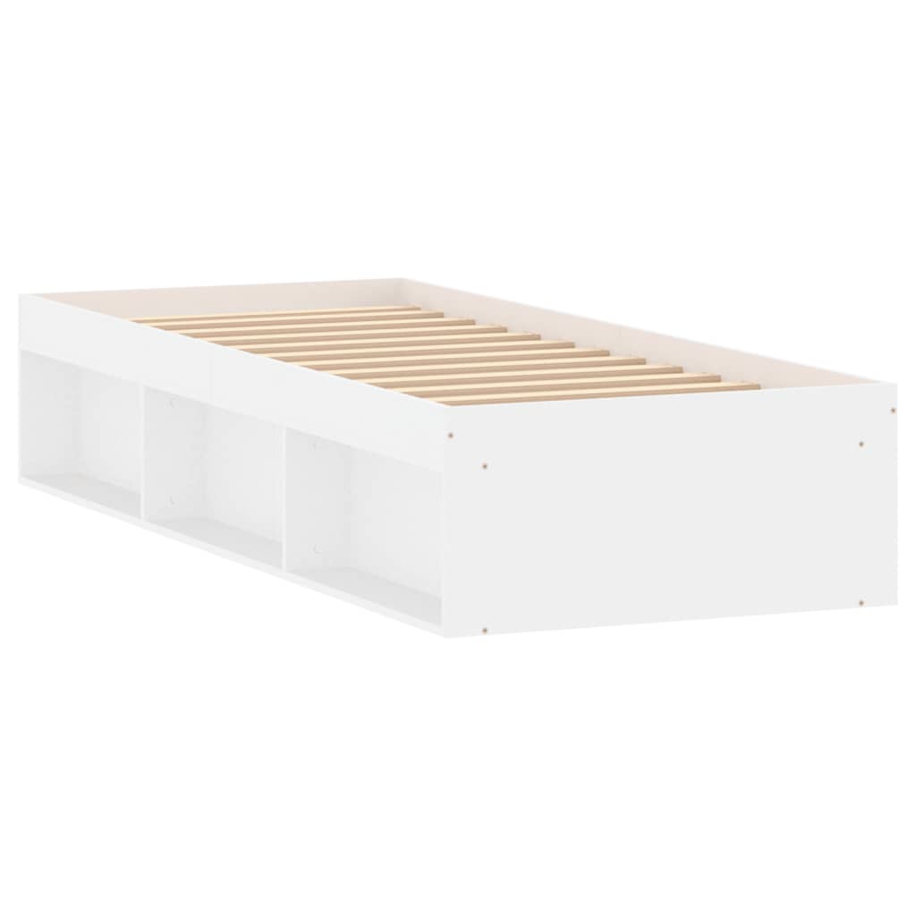 Bed Frame without Mattress White 75x190 cm Small Single Small Single