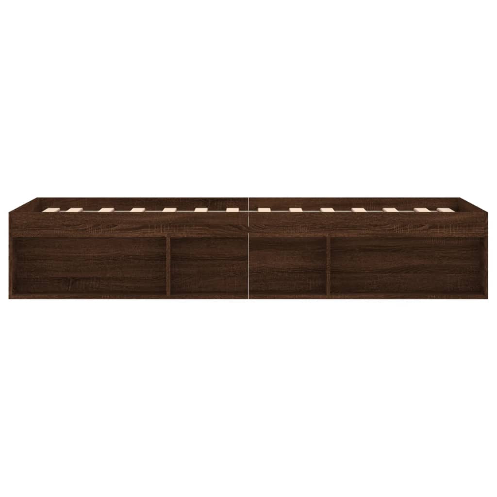 Bed Frame without Mattress Brown Oak 75x190 cm Small Single Small Single