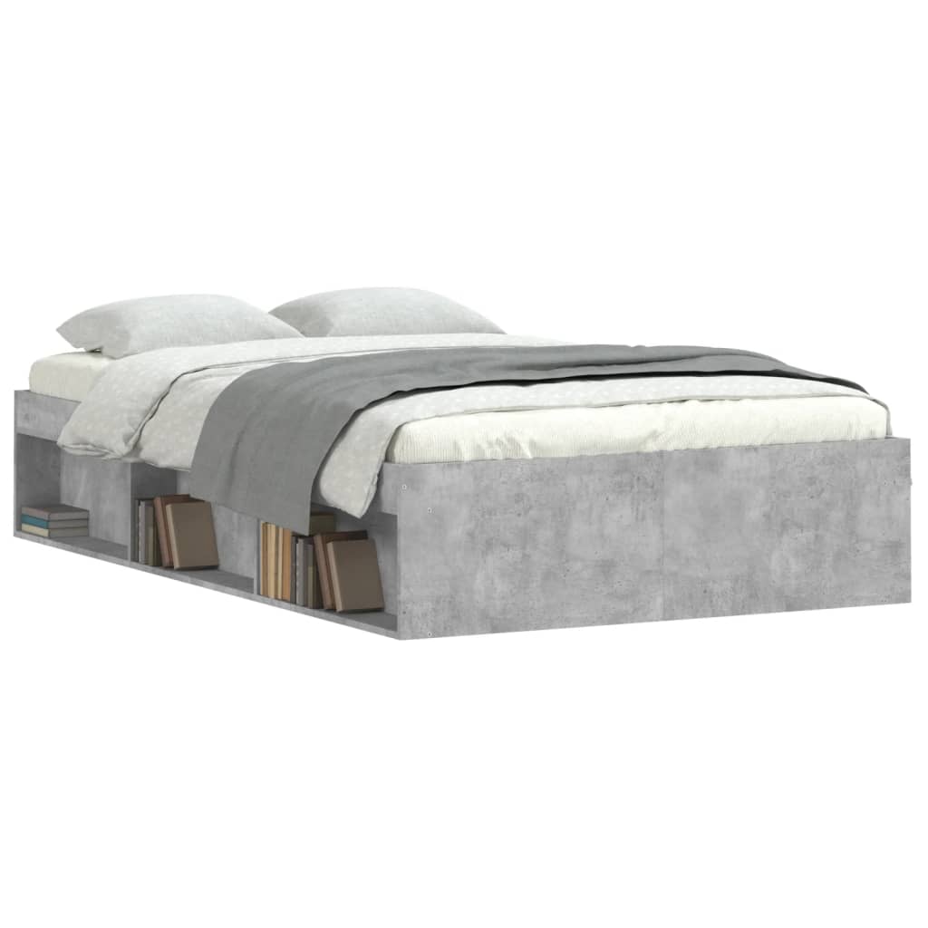 Bed Frame without Mattress Concrete Grey 120x200 cm