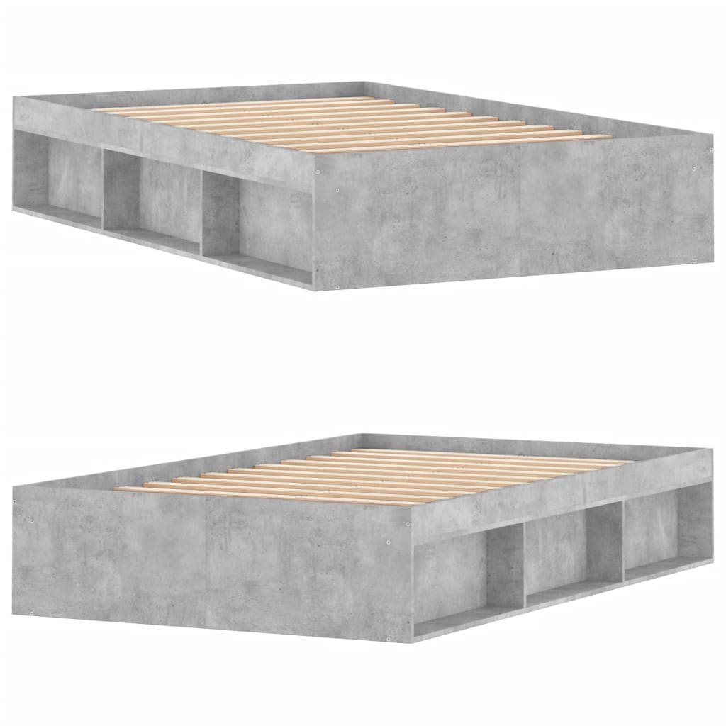 Bed Frame without Mattress Concrete Grey 120x200 cm