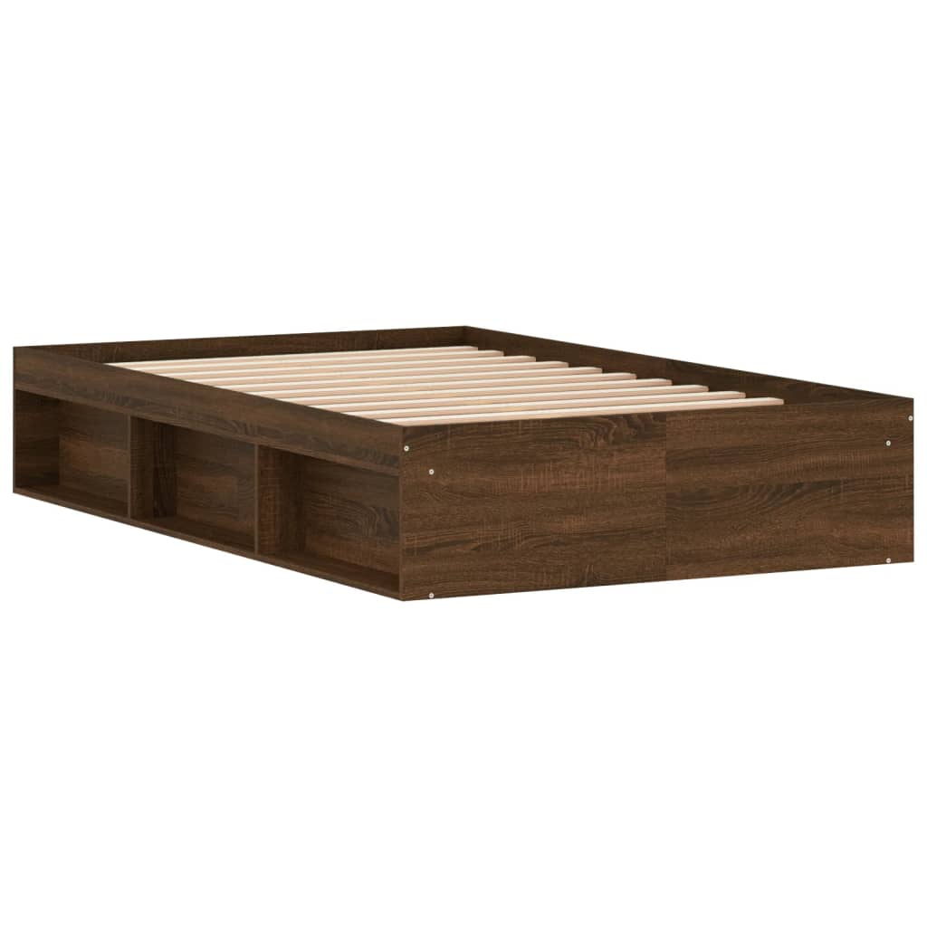 Bed Frame without Mattress Brown Oak 120x200 cm