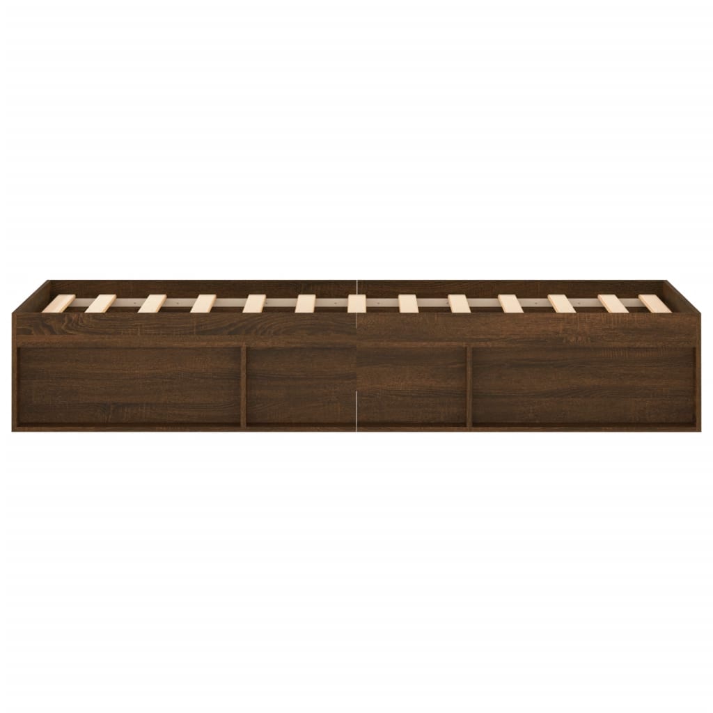 Bed Frame without Mattress Brown Oak 120x200 cm