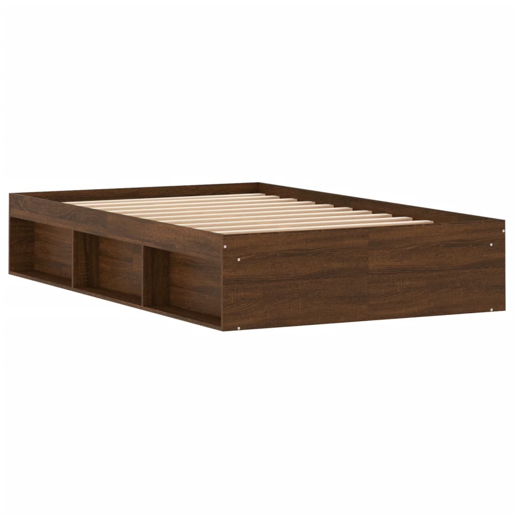Bed Frame without Mattress Brown Oak 120x200 cm