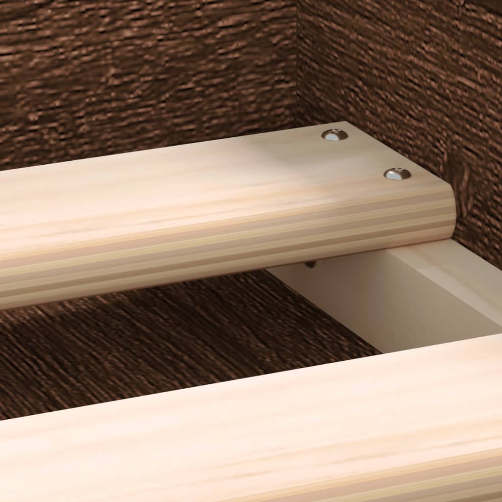 Bed Frame without Mattress Brown Oak 120x200 cm